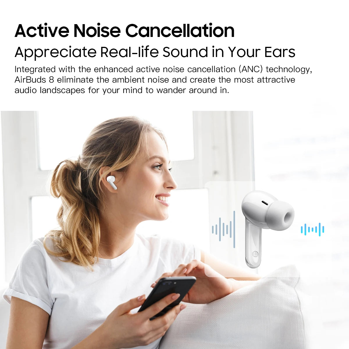 AirBuds 8 Bluetooth 5.3 Headset Wireless Earphones
