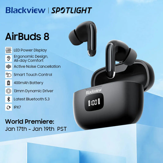 AirBuds 8 Bluetooth 5.3 Headset  Wireless Earphones