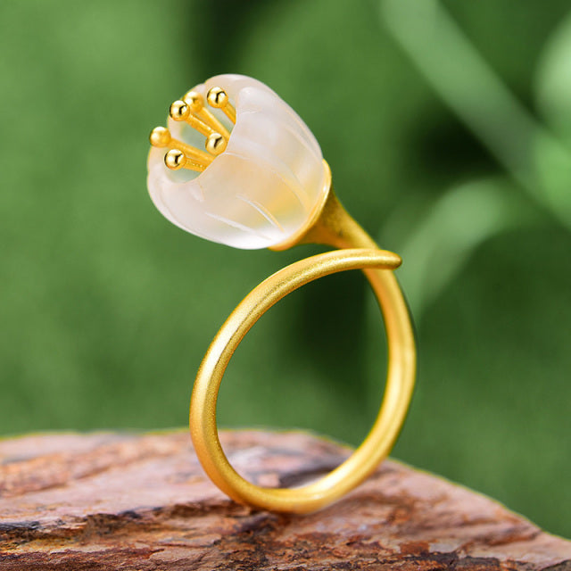 Silver 18k Gold Ring Jewelry Lily of the Valley Flower