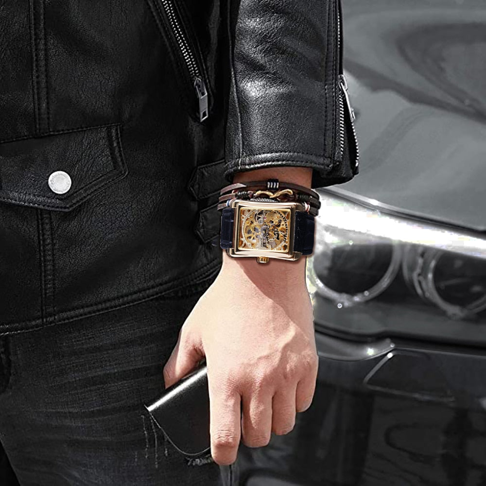 Golden Pattern Luxury  Watch Men