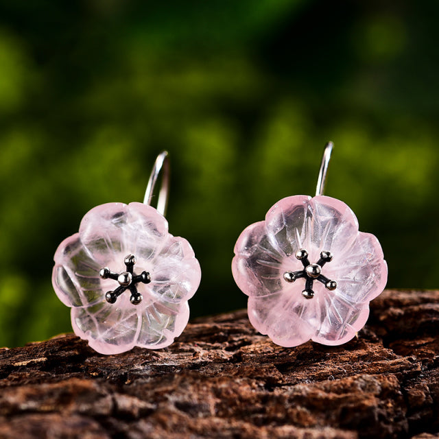 Silver Earrings Jewelry Flower