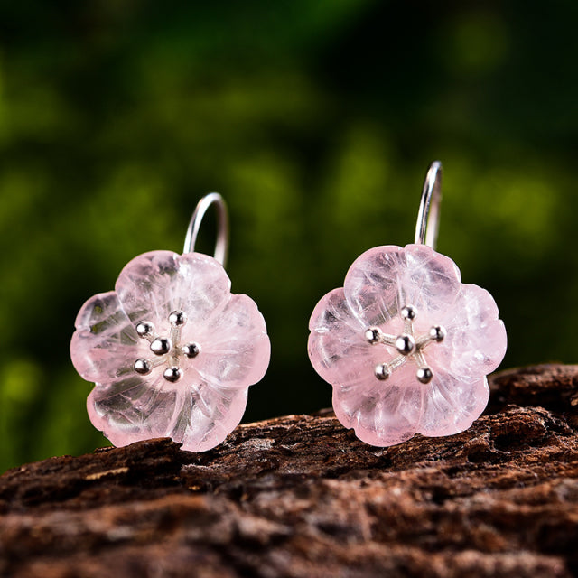 Silver Earrings Jewelry Flower