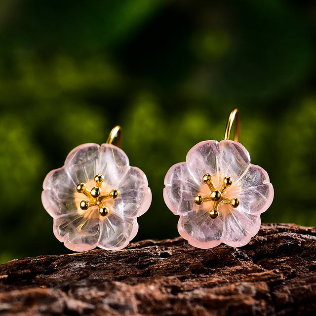 Silver Earrings Jewelry Flower