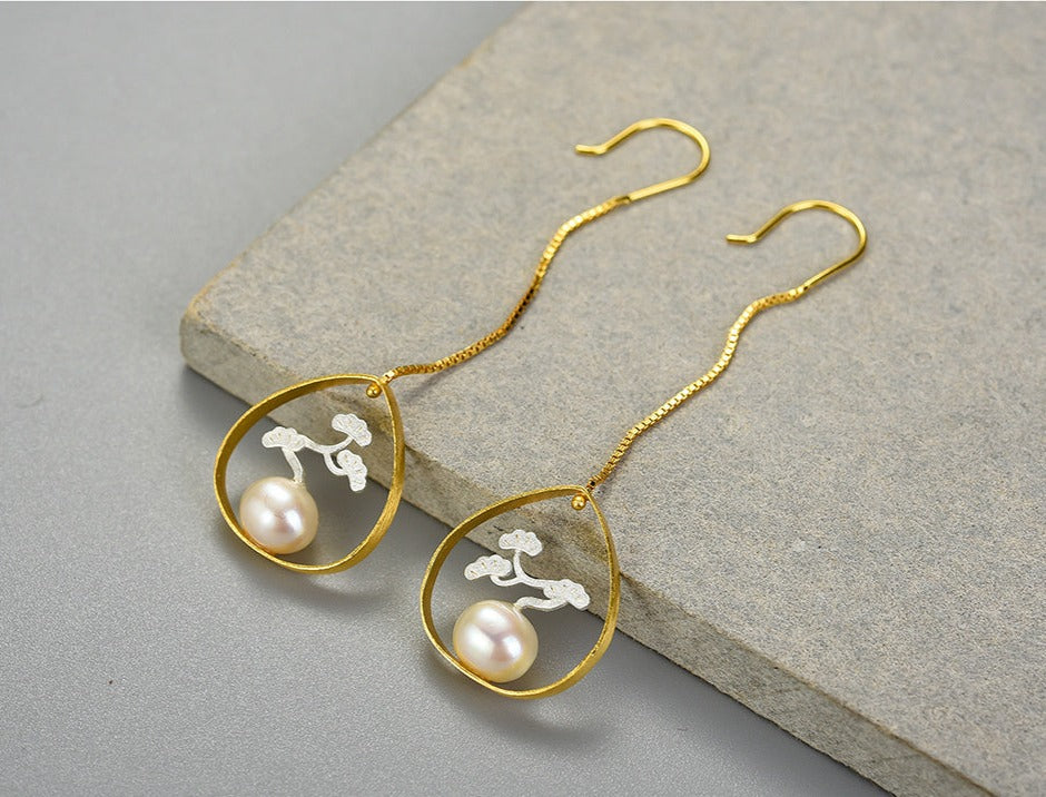 Silver Natural Pearl Earrings